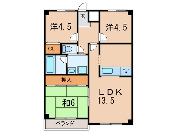 グリ－ンコ－ト野間の物件間取画像